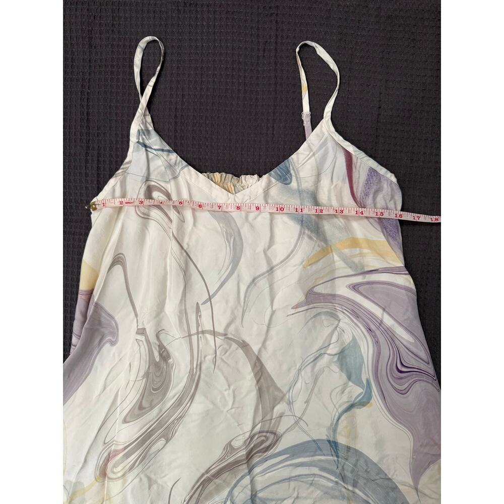 Athleta Abstract Cupro Slip Dress Multicolor Size Medium Calm Cool Pajama - Picture 4 of 8